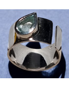 Bague Aigue marine Argent 925 Taille 54+