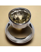 Bague Citrine Citron Argent 925 Taille 52