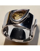 Bague Citrine Argent 925 Taille 57+