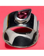 Bague Tourmaline rose Argent 925 Taille 56+
