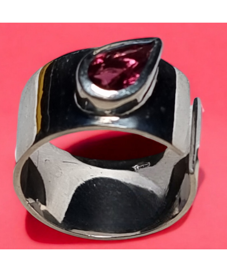 Bague Tourmaline rose Argent 925 Taille 56+