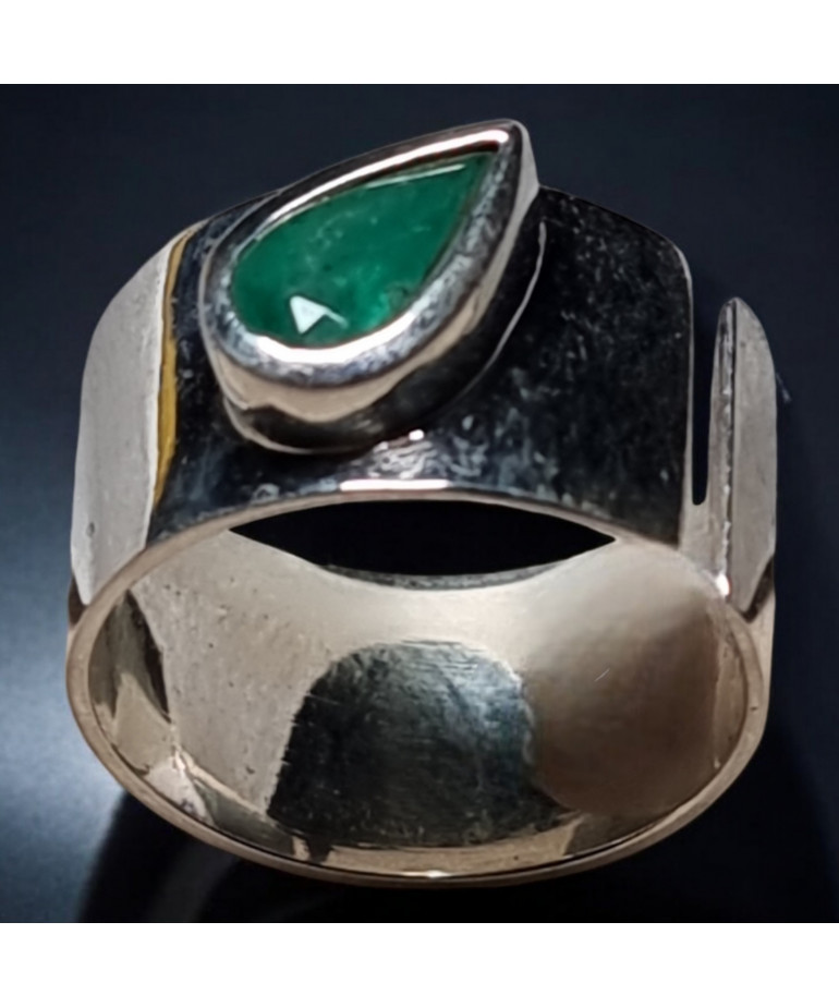 Bague Emeraude Argent 925 Taille 56+