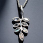 Pendentif Labradorite Feuille  Argent 925 sur chaîne