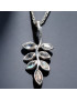 Pendentif Labradorite Feuille  Argent 925 sur chaîne