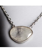 Pendentif Pierre de lune Facettée Argent 925 avec chaîne