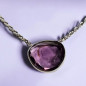 Pendentif Améthyste Facettée Argent 925 sur chaîne