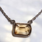 Pendentif Citrine Facettée Argent 925 sur chaîne