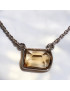 Pendentif Citrine Facettée Argent 925 sur chaîne