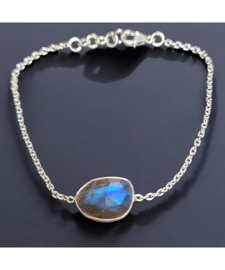 Bracelet Labradorite Facettée Argent 925