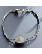 Bracelet Pierre de lune Facettée Argent 925