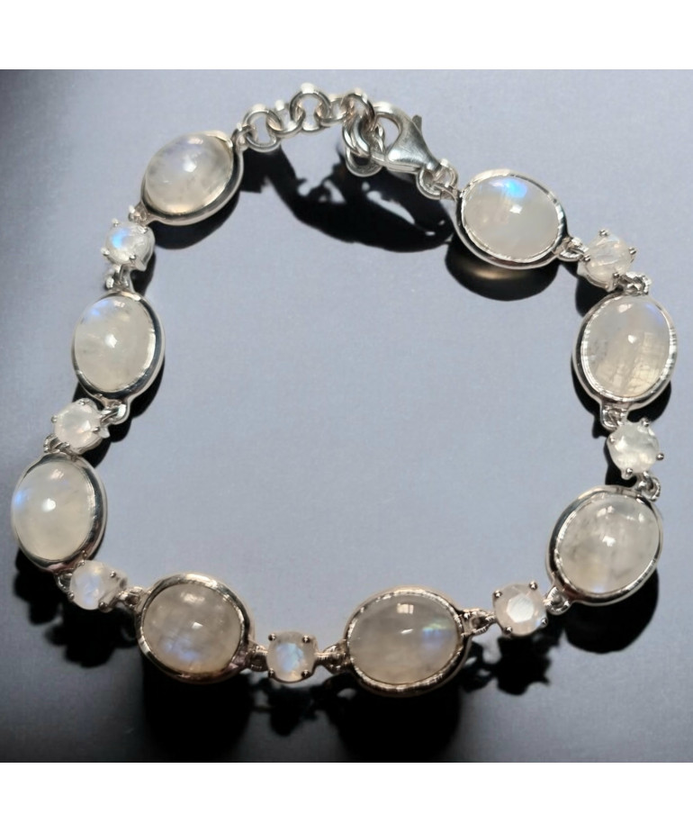 Bracelet Pierre de lune Cabochons Argent 925