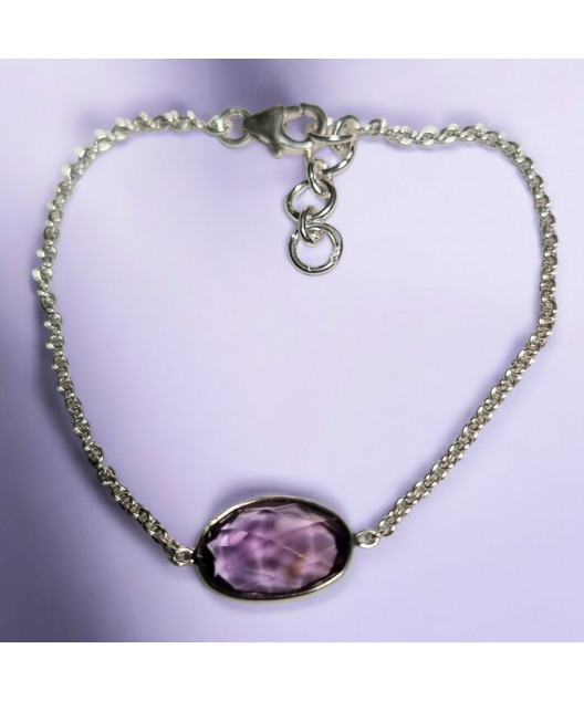 Bracelet Améthyste Facettée Argent 925
