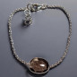Bracelet Quartz fumé Facetté Argent 925