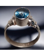 Bague Topaze bleue Argent 925 Taille 55
