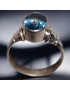Bague Topaze bleue Argent 925 Taille 55