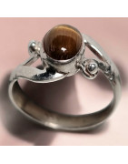 Bague Œil de tigre Argent 925 Taille 52