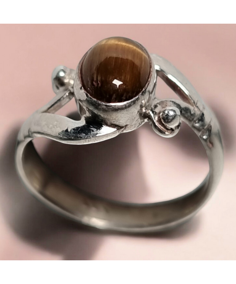Bague Œil de tigre Argent 925 Taille 52