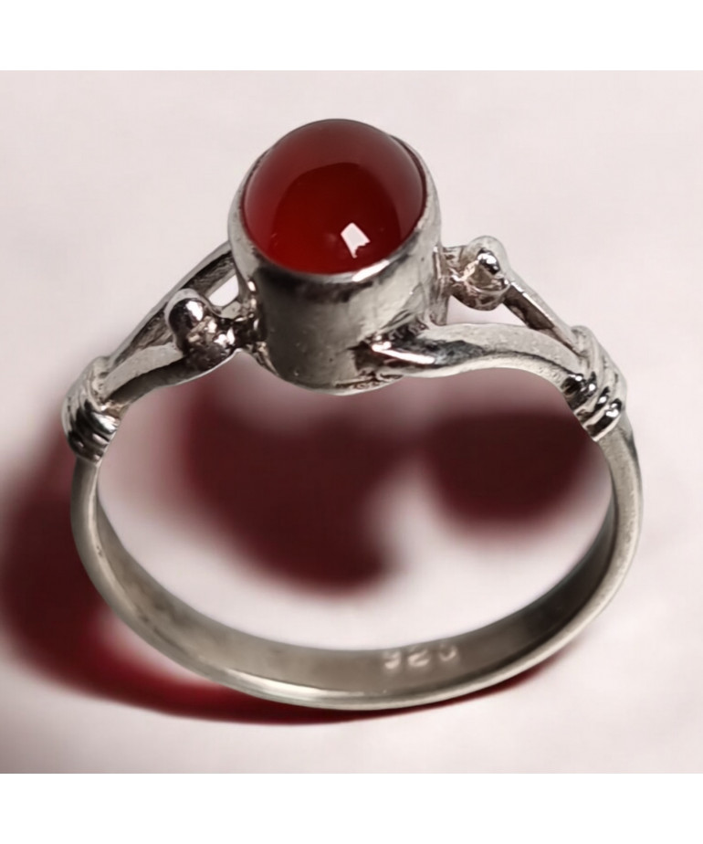 Bague Cornaline Argent 925 Taille 56