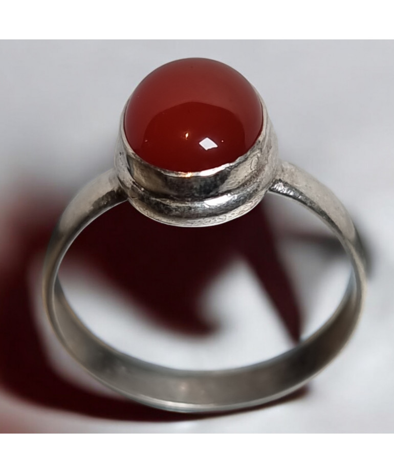 Bague Cornaline Argent 925 Taille 56