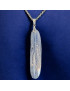 Pendentif Cyanite bleue sur chaîne acier