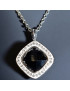Pendentif Onyx et Zirconium avec chaîne