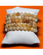 Bracelet Aventurine jaune Pierres rondes (s)