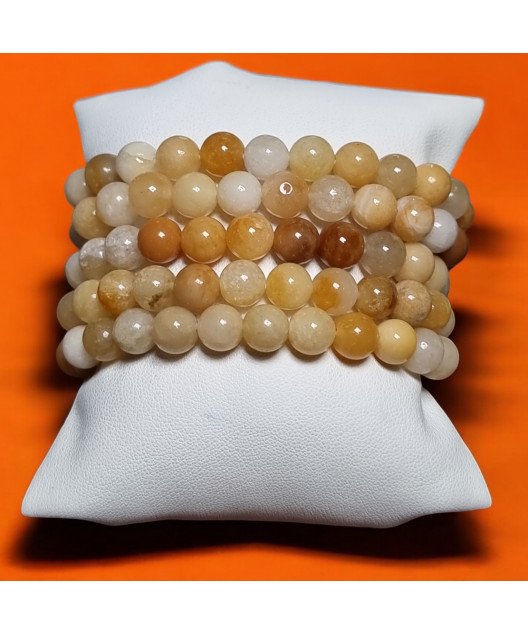 Bracelet Aventurine jaune Pierres rondes (s)