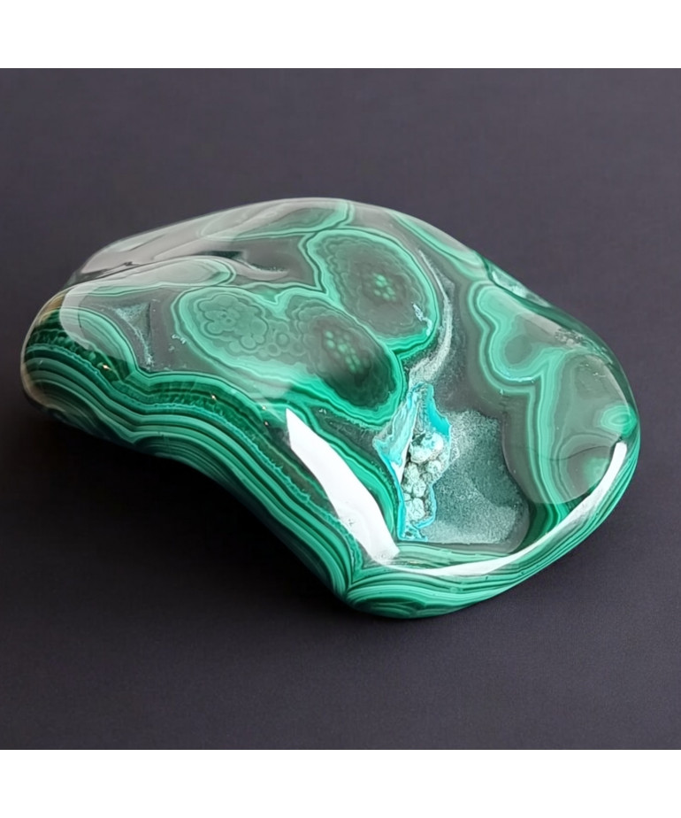 Pierre brute polie Malachite 112g