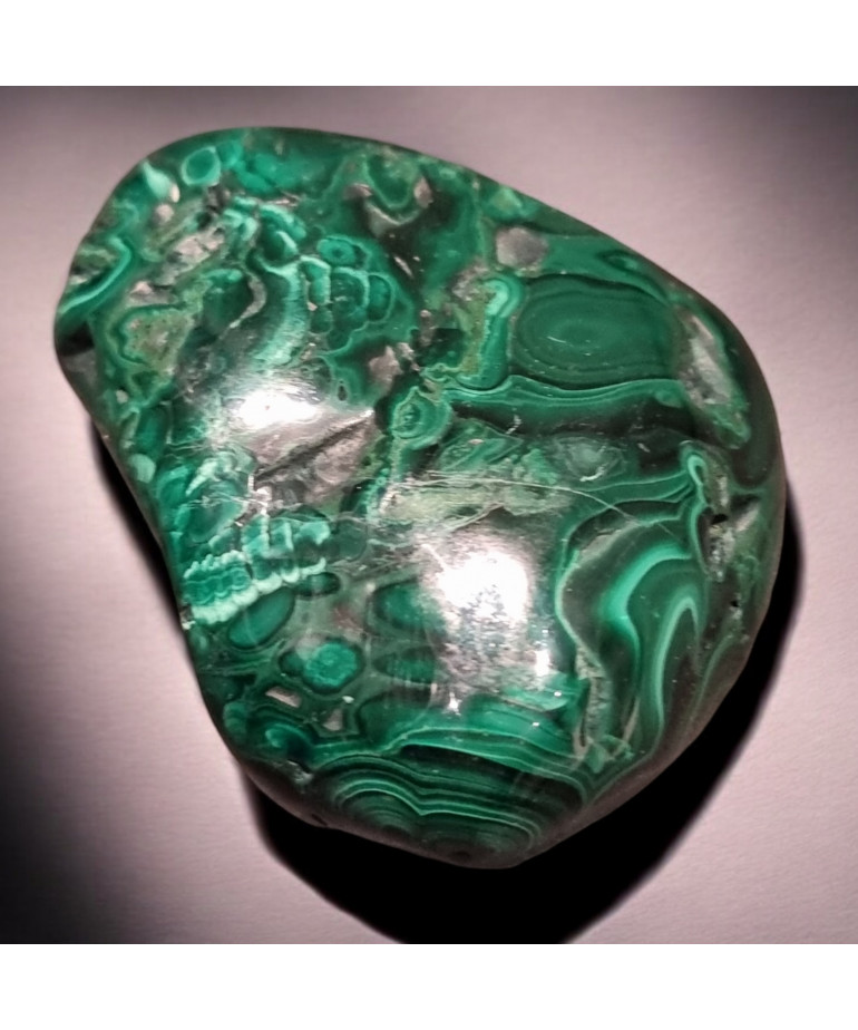 Pierre brute polie Malachite 222g