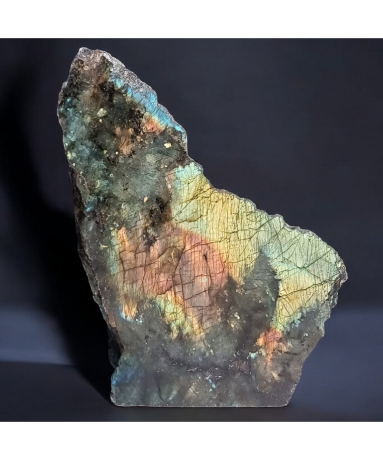 Pierre brute polie Labradorite 731g