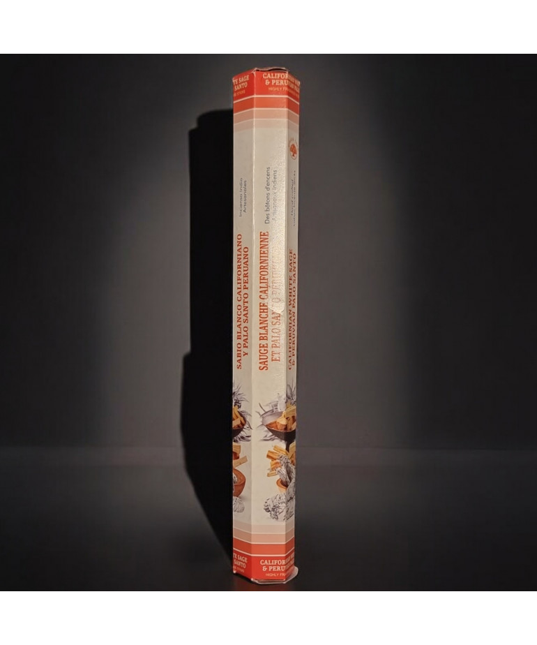 Encens Sauge Blanche de Californie et Palo Santo du Pérou 20 batônnets
