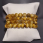 Bracelet Œil de tigre Doré Pierre rondes