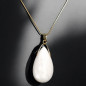 Pendentif Pierre de lune avec chaîne plaquée or