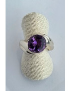 Bague améthyste argent 925 taille 51