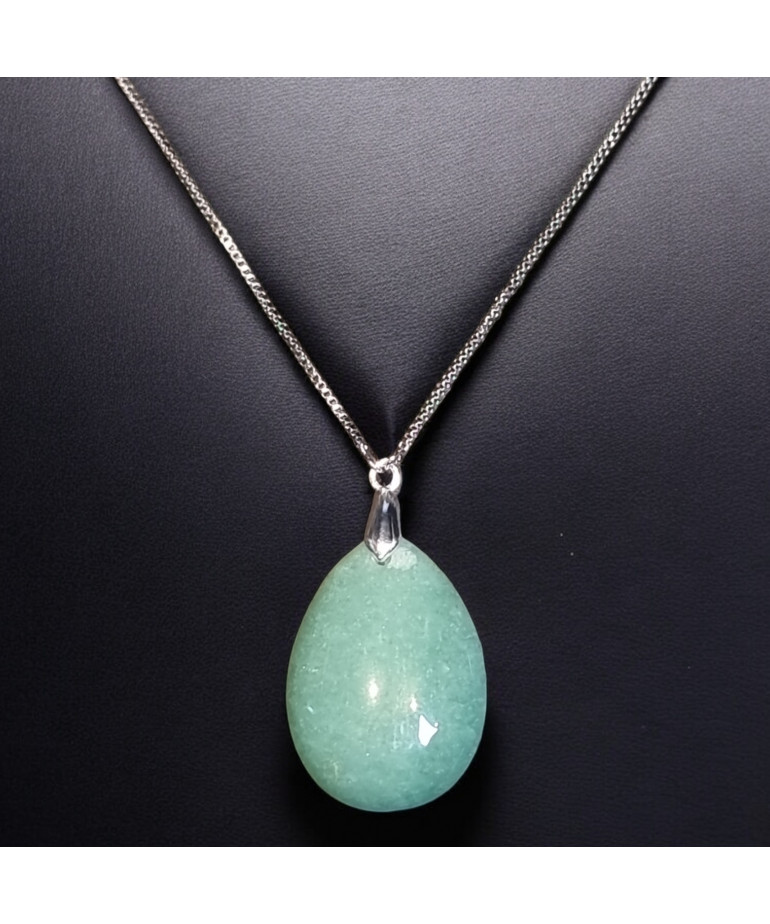 Pendentif Aventurine verte avec chaîne
