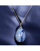 Pendentif Aventurine bleue avec chaîne