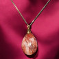 Pendentif Quartz Hématoïde sur chaîne plaquée or réglable