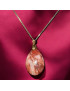 Pendentif Quartz Hématoïde sur chaîne plaquée or réglable