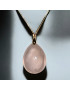 Pendentif Quartz rose sur chaîne plaquée or réglable