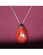 Pendentif Jaspe rouge avec chaîne