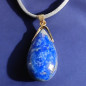 Pendentif Lapis-lazuli sur cordon gris réglable