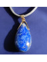 Pendentif Lapis-lazuli sur cordon gris réglable