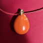 Pendentif Jaspe rouge sur cordon rouge réglable (s)