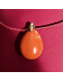 Pendentif Jaspe rouge sur cordon rouge réglable (s)