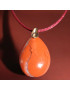 Pendentif Jaspe rouge sur cordon rouge réglable