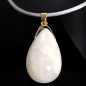 Pendentif Pierre de lune avec cordon gris réglable