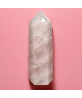 Obélisque Quartz rose 593g