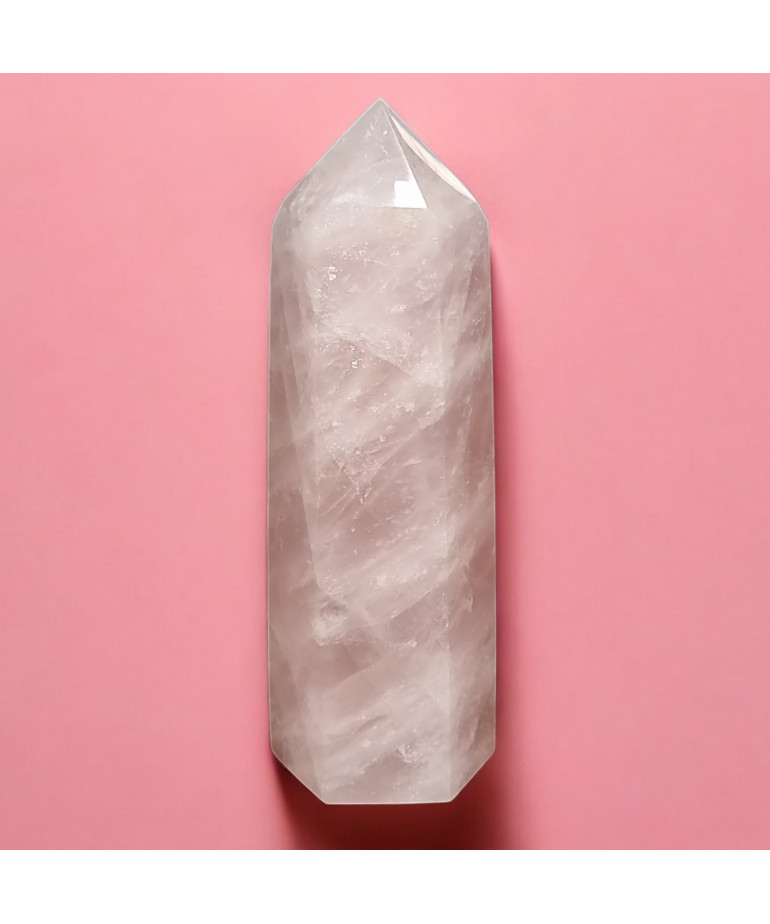 Obélisque Quartz rose 593g