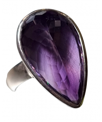 Bague améthyste argent 925 taille 60