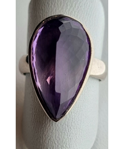Bague améthyste argent 925 taille 60